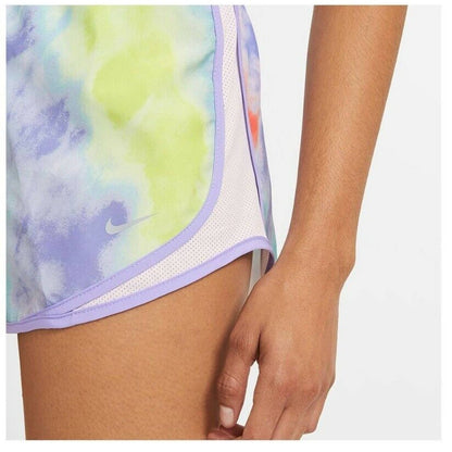 Nike Women's Tie-Dyed Active Shorts Purple Yellow Multi