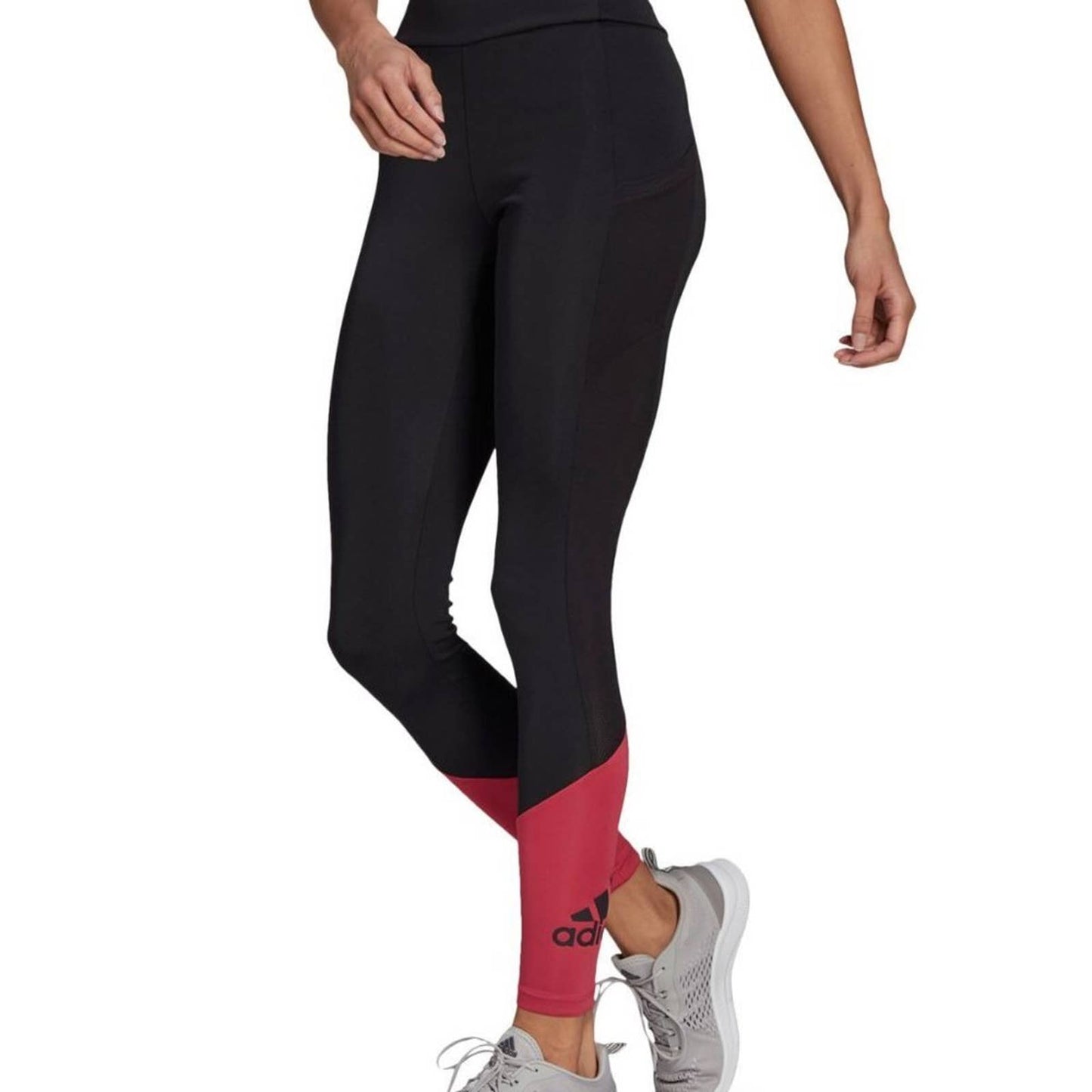 Adidas Black & Wild Pink Colorblock Leggings w/ Pockets, Size Medium, NWT!!