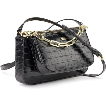 DKNY Lexi Double Demi Crossbody Bag Black/Gold