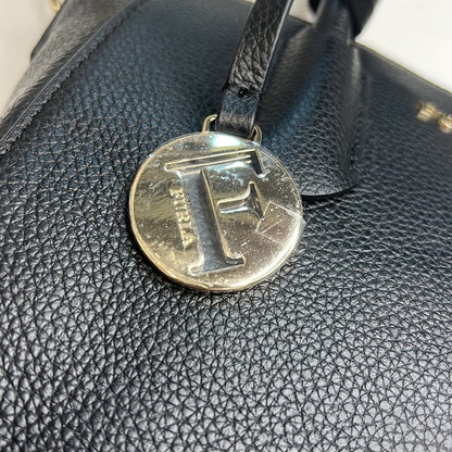 Furla Black Pebbled Leather Handbag w/ Removable Strap