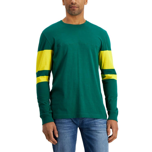 Club Room Men's Football T-Shirt "Pine Green" & Yellow, NWT!