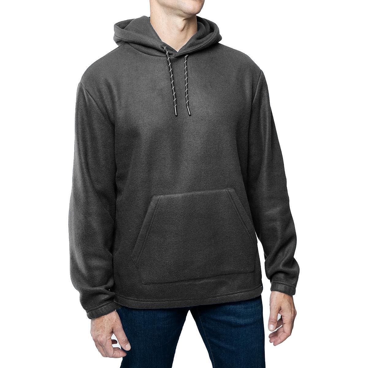 Lazer Lazer Mens Polar Fleece Pullover Hoodie, Gray, NWT!