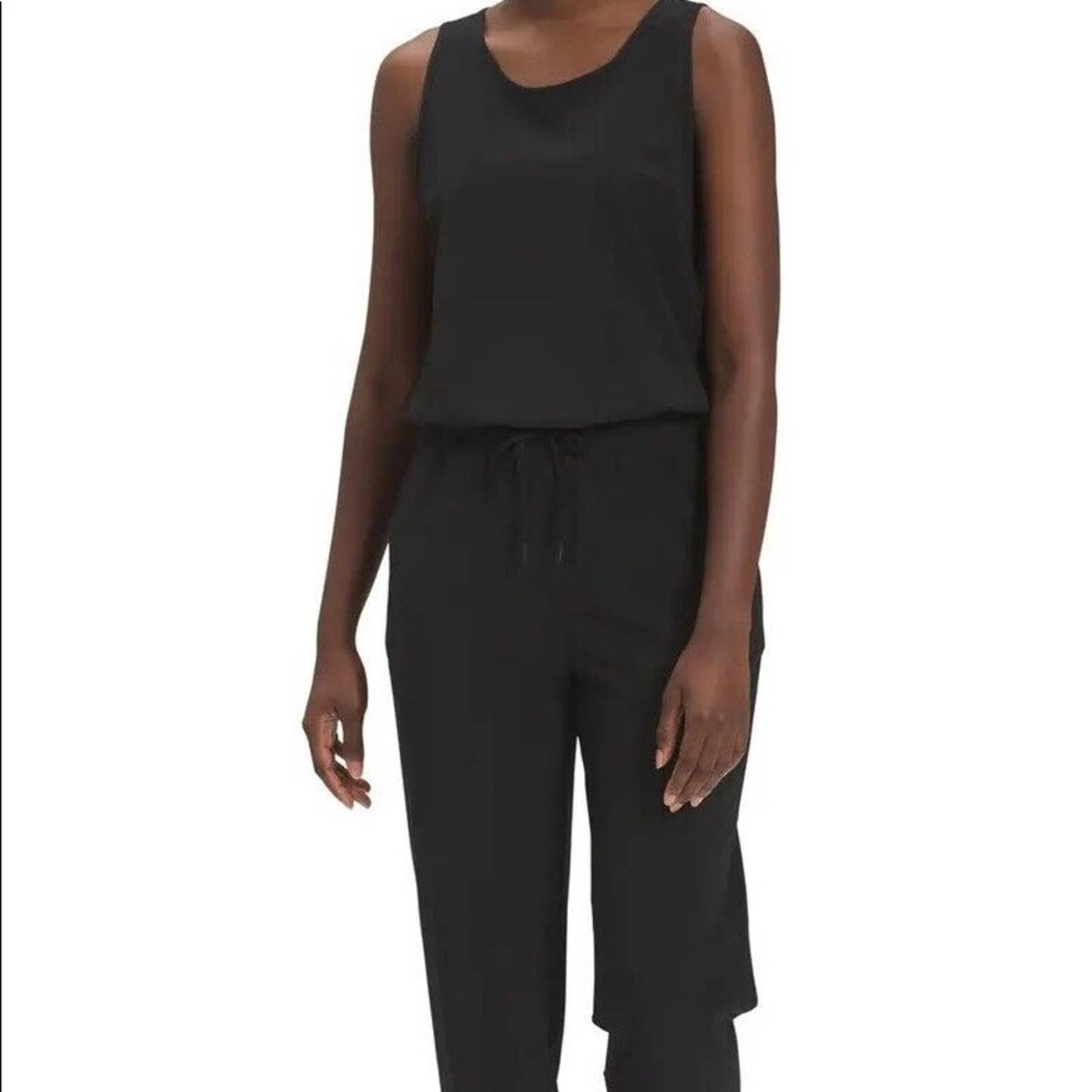 The North Face Solid Black Sleeveless Jumpsuit, Drawstring Waist, Multiple Sizes