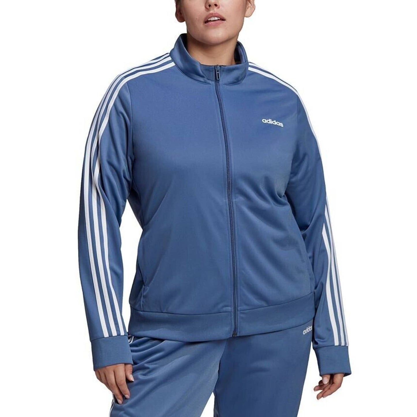 Adidas Ladies 3-Stripe Tricot Track Jacket Crew Blue, Small, NWT