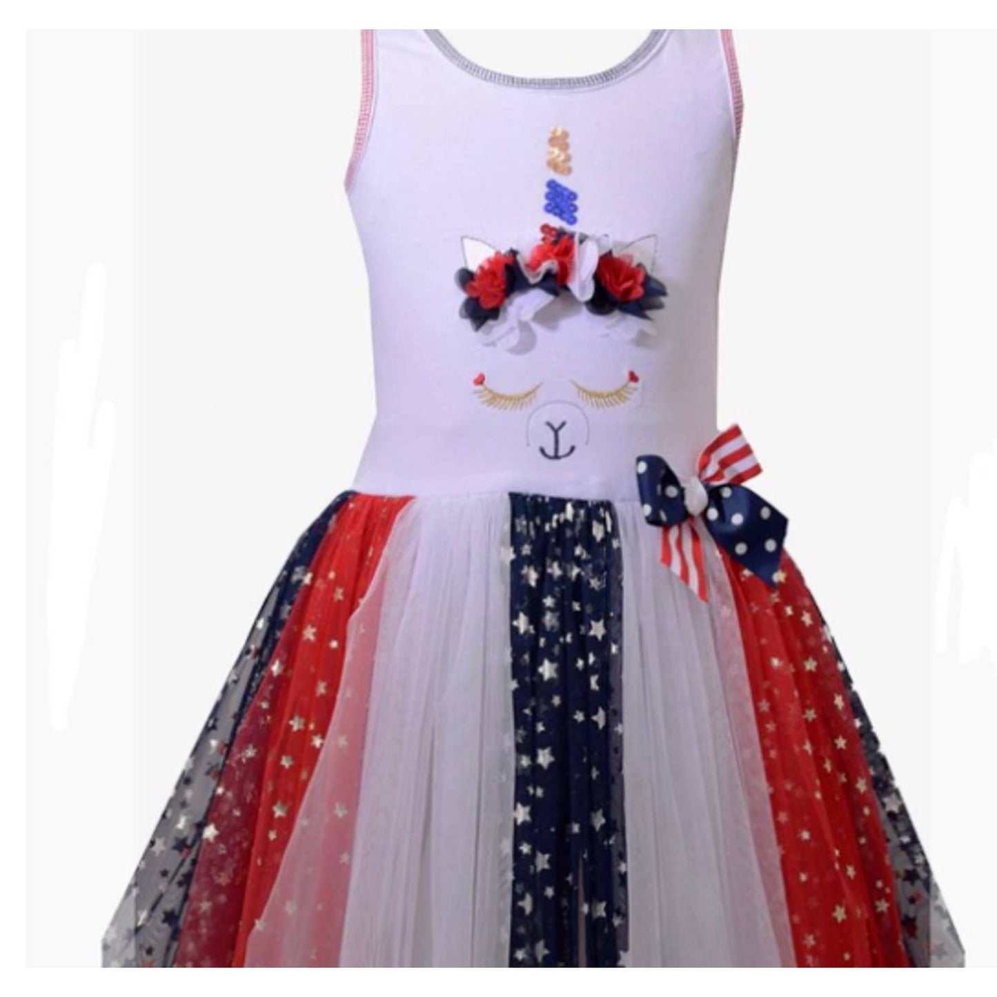 BONNIE JEAN BABY, Red, White, & Blue Unicorn Tutu Dress, America, NWT, $38