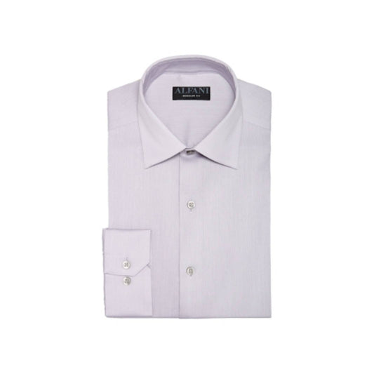 ALFANI, Men's Pinstriped Silver Fashion Button Up Shirt, Size 18.5 Big, NWT, $65