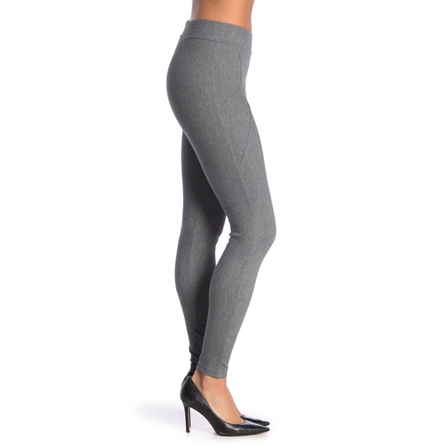 HUE Ladies High Waisted Brushed Leggings in Graphite Gray, Small