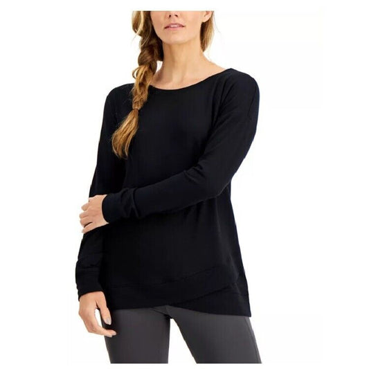 IDEOLOGY Life On The Go Noir Black Long Sleeve Top, Cut Back, $45 NWT