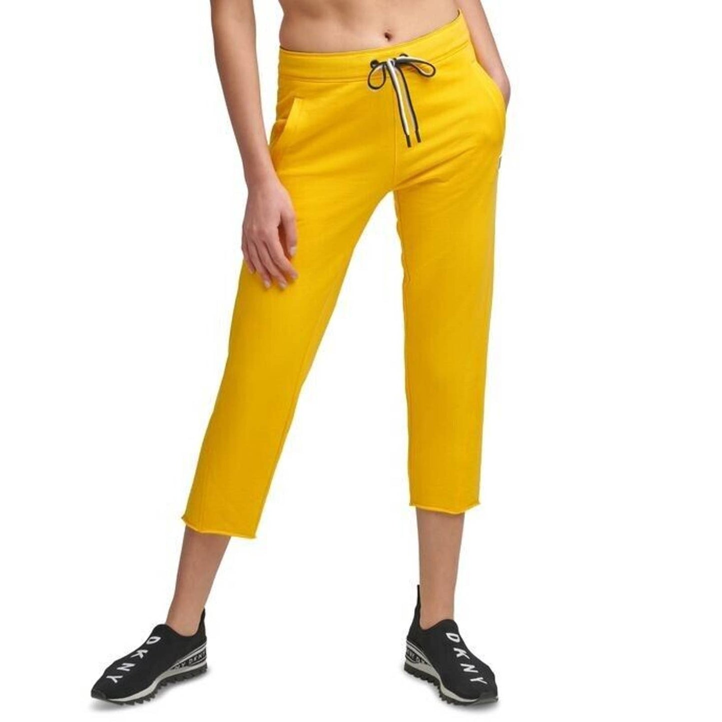 DKNY Women's Drawstring-Waist Sweatpants Sunglow Yellow, XL, NWT