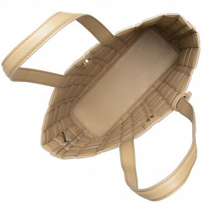 Michael Kors Camel “Ivy” Woven Tote Bag, Vegan Faux Leather, NWT