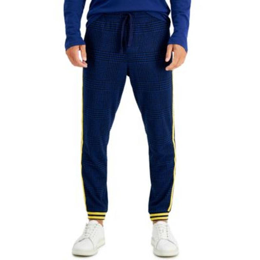 Club Room Men's Laser Blue & Yellow Plaid Jogger Pants, Size XL, NWT!