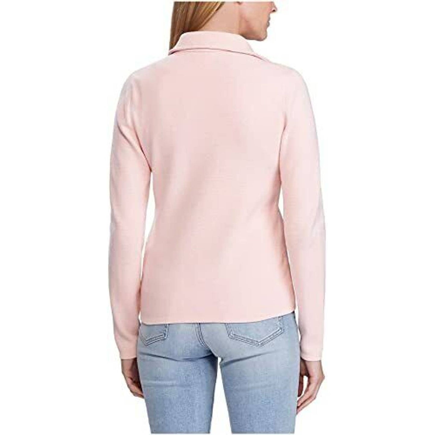 RALPH LAUREN WOMEN'S SWEATER KNIT MOTO JACKET PINK MACAROON, LARGE, NWT, $225