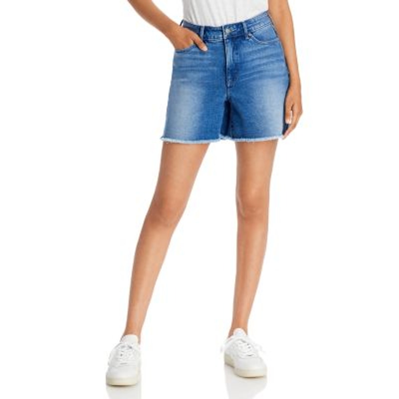 NYDJ Women's Medium Wash Higher Rise A-Line Denim Cutoff Shorts