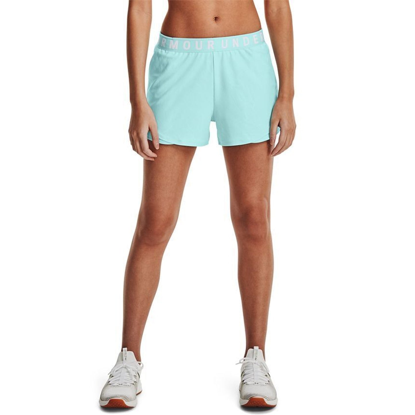 Under Armour Women's Logo Waistband Play Up Shorts Breeze Blue, NWT