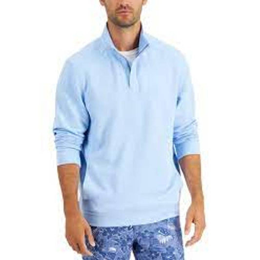 Tommy Bahama Men's Playa Tini Quarter Zip Sweatshirt, Light Sky Blue, Size XXL