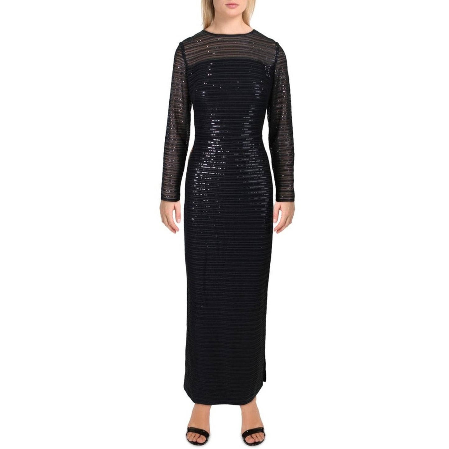 Ralph Lauren Black Sequin Evening Gown, “Prudelle”, Size 6