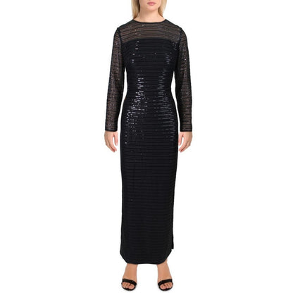 Ralph Lauren Black Sequin Evening Gown, “Prudelle”, Size 6