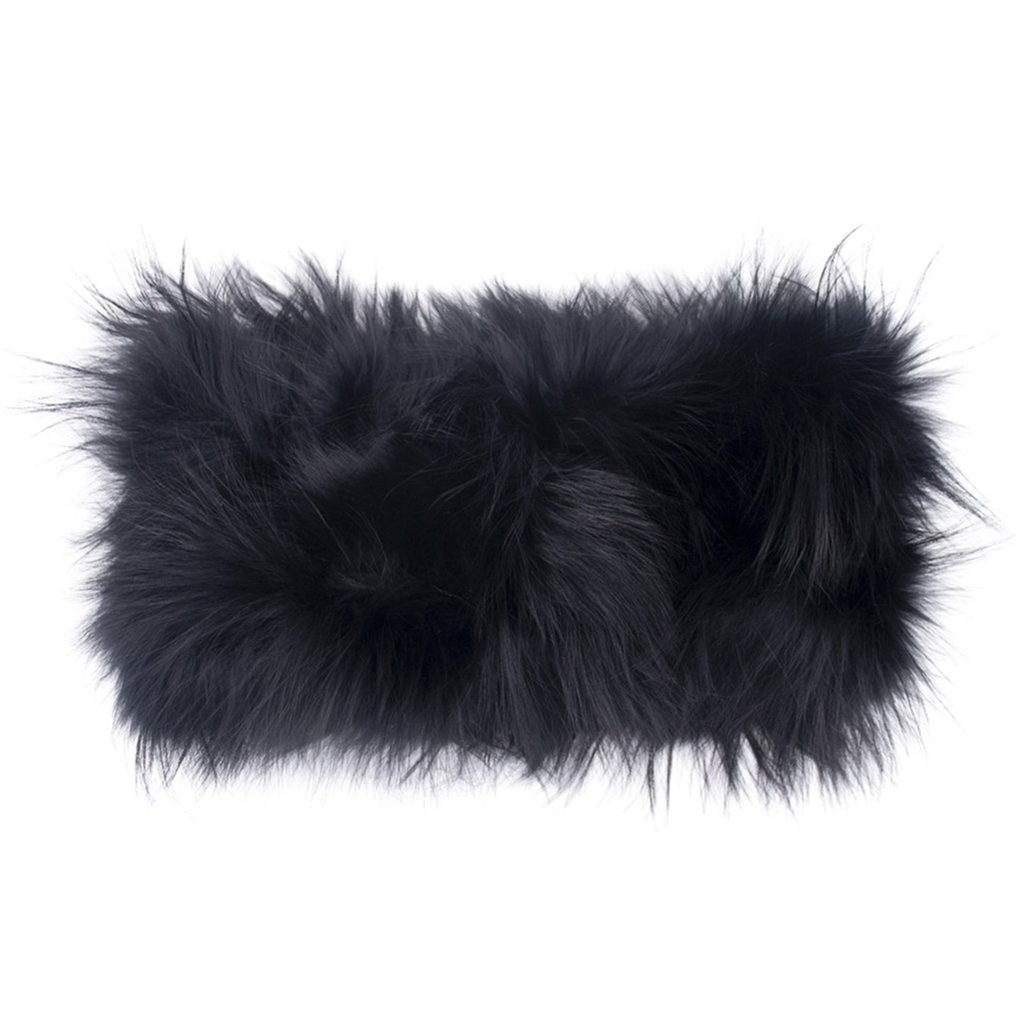 Surell Black Fox Fur Infinity Loop Scarf