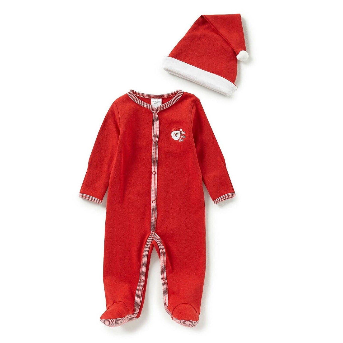 Starting Out Boys Christmas Santa Footed Sleeper & Hat Set, NB, NWT!