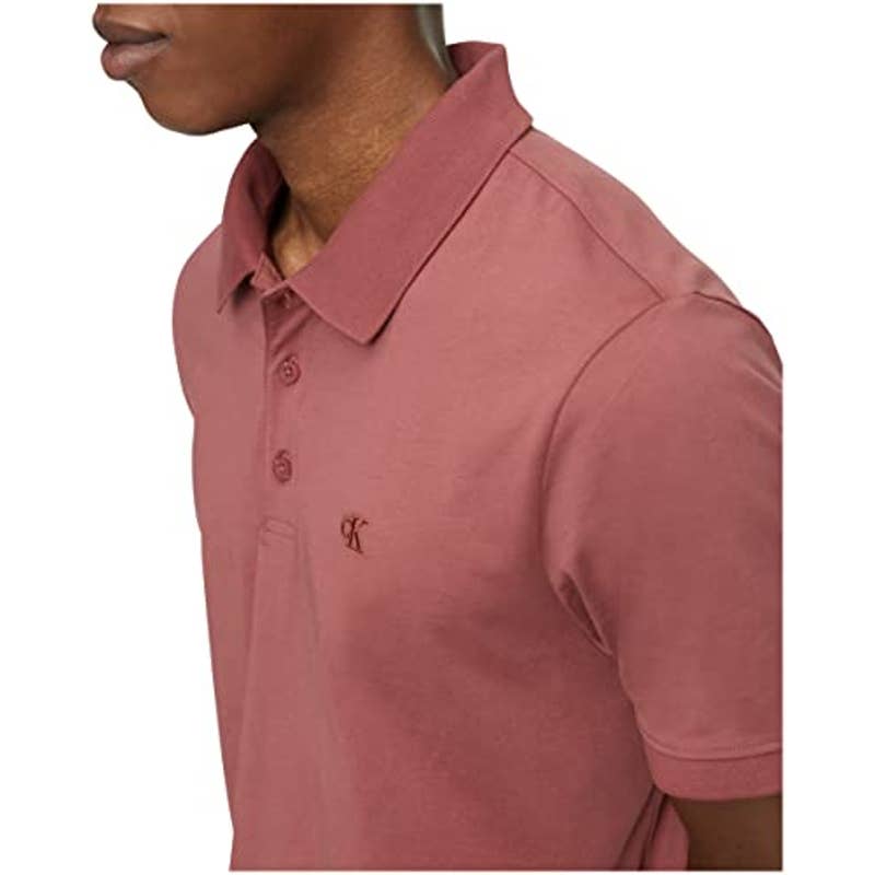 Calvin Klein Men's Embroidered Apple Butter Red Polo Shirt, NWT!