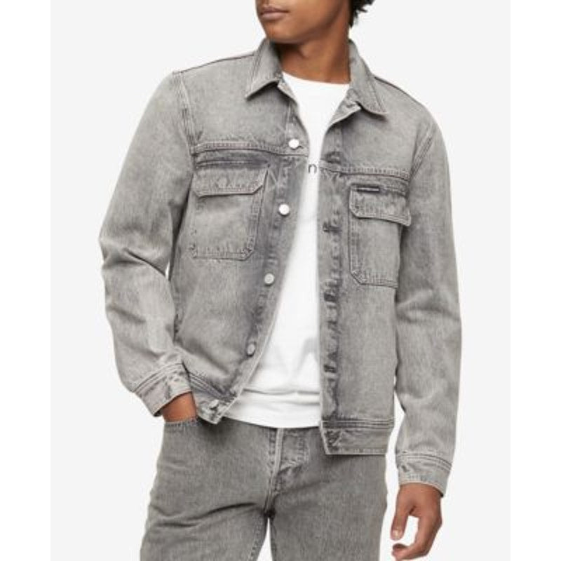 Calvin Klein Men's Iconic Relaxed Fit Palmer Gray Denim Jacket