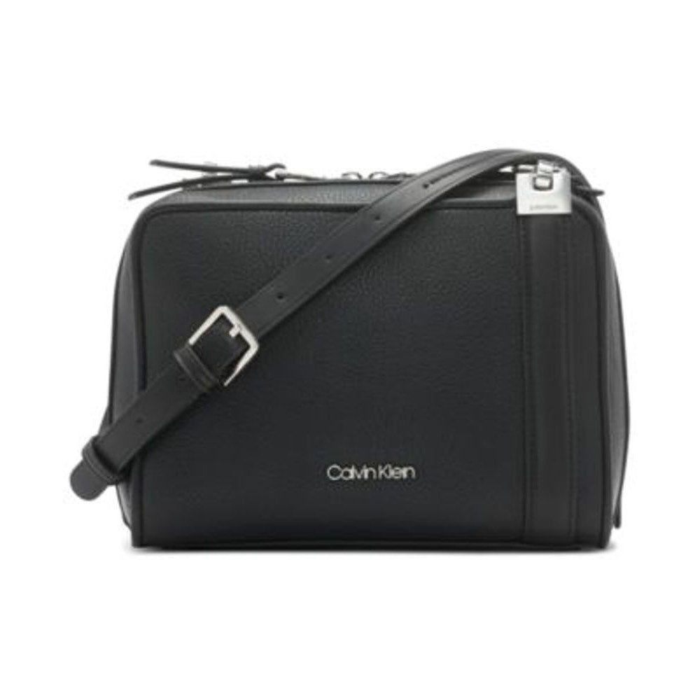 CALVIN KLEIN Collette Satchel Pebbled Black