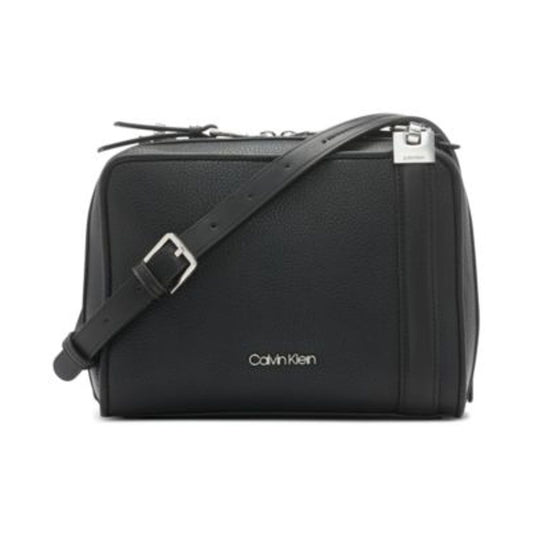 CALVIN KLEIN Collette Satchel Pebbled Black