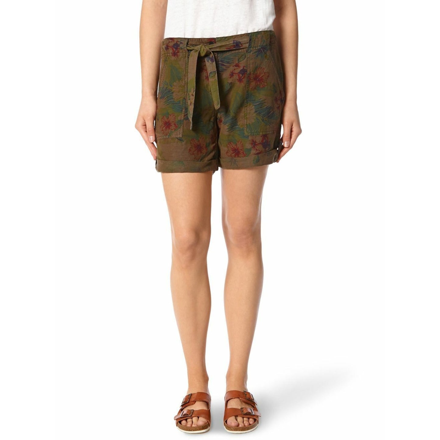 Sanctuary Women's "Floraflage" Cargo Shorts in Army Green