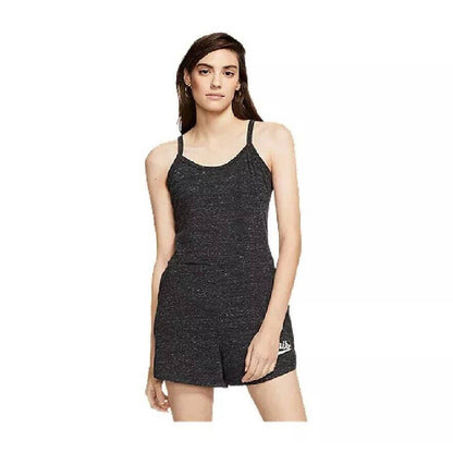 Nike Women's Sportswear Gym Vintage Romper Black Heather, NWT