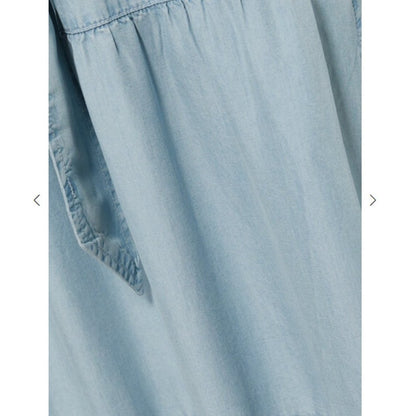 Lauren Ralph Lauren Ladies Light Wash Denim Ruffle Tie Waist Dress, Size 8