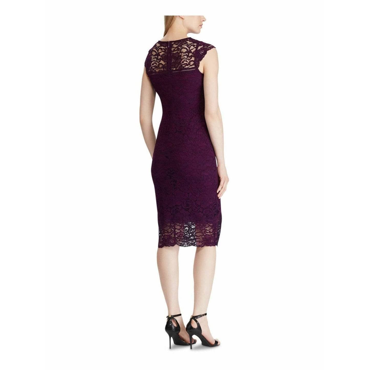 LAUREN RALPH LAUREN LADIES DARYL CAP SLEEVE COCKTAIL DRESS PURPLE SZ 8 NWT $165