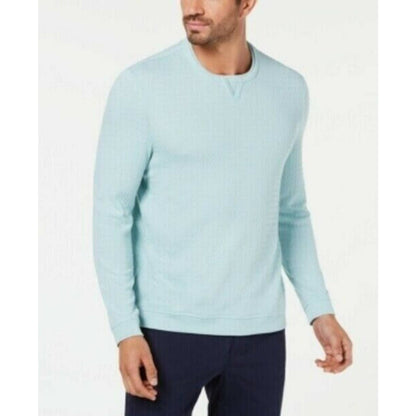 TASSO ELBA MEN'S JACQUARD GEOMETRIC PULLOVER MINT