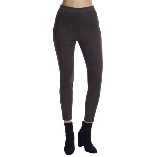 HUE Ladies Microsuede Leggings in Black