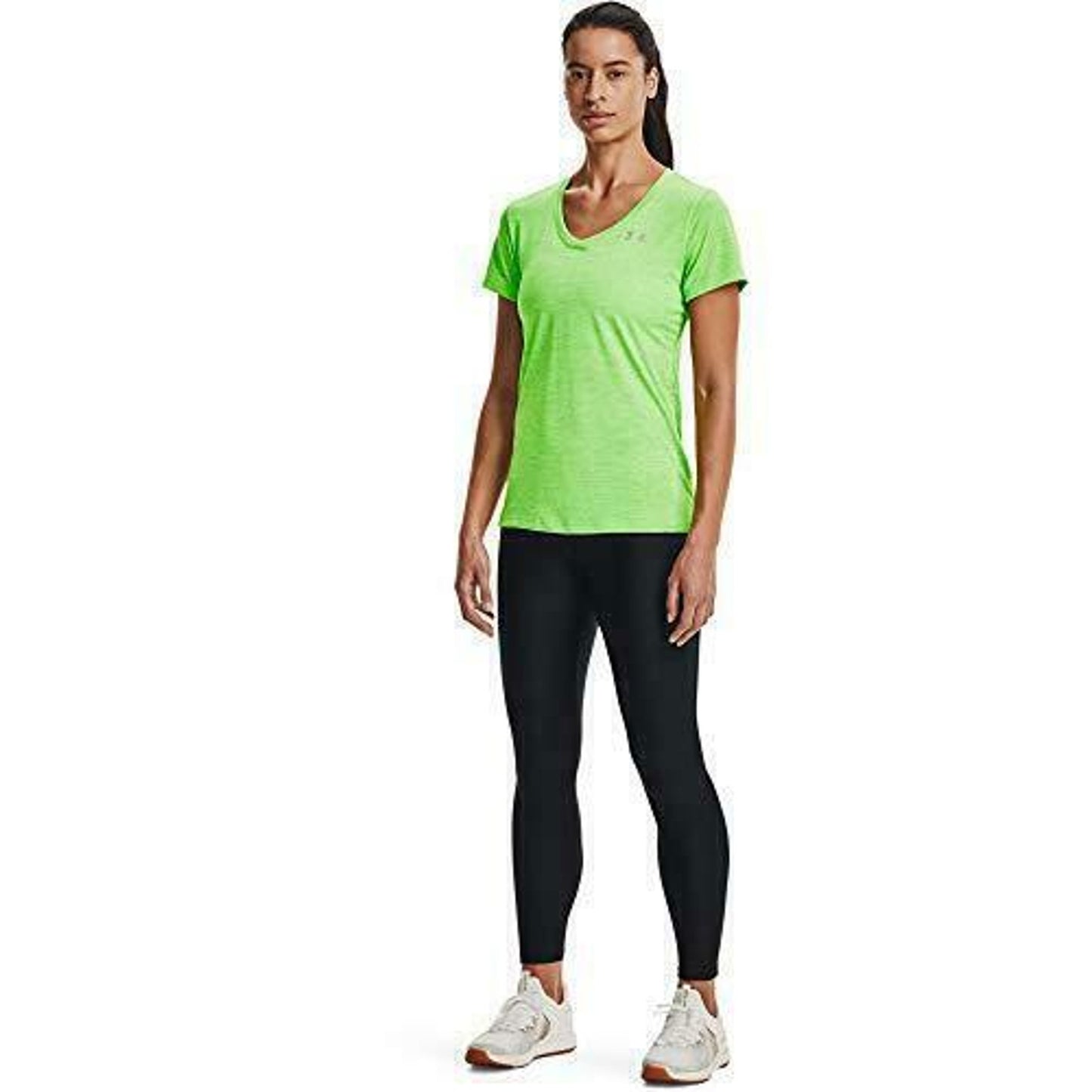 Under Armour Women's Tech Twisted Summer Lime V-Neck, NWT