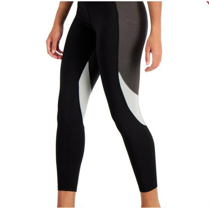 ID Ideology Womens Colorblock 7/8 Legging Noir Black Gray