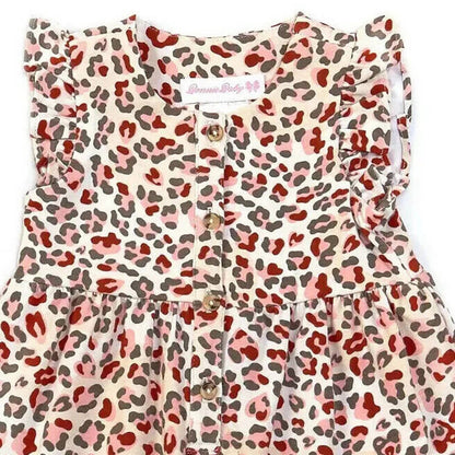 Bonnie Jean Baby Girls Flutter-Sleeve Animal-Print Jumpsuit