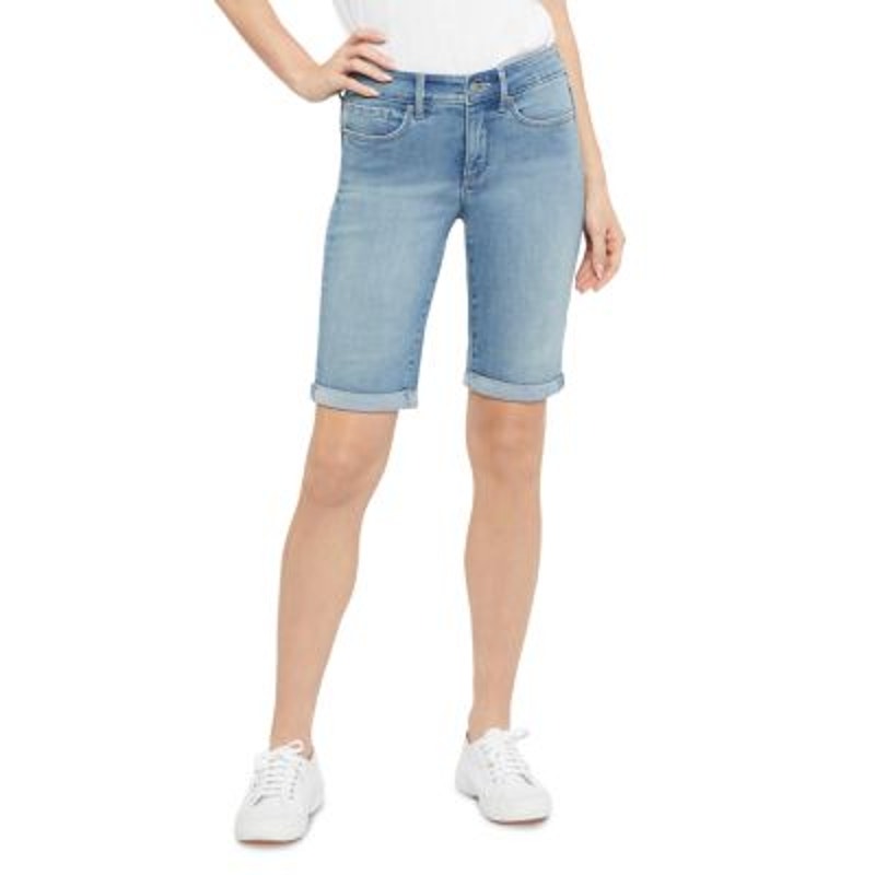 NYDJ Women's Light Wash "Briella" Roll Cuff Jean Shorts