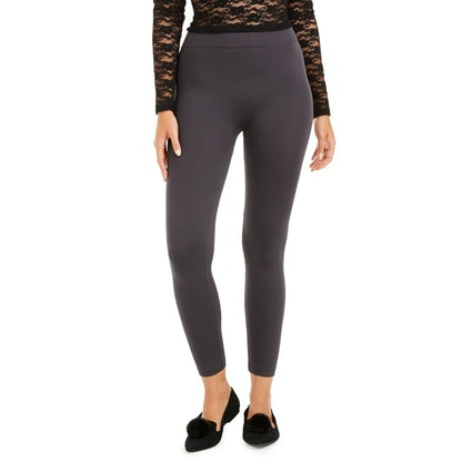 HUE Ladies Brushed Seamless Leggings w/ Knit Cozy Brushed Lining in Cobblestone