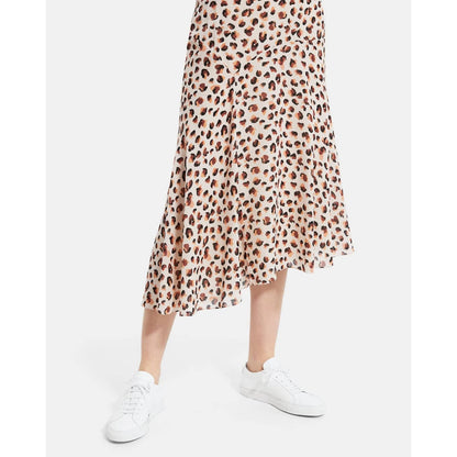 THEORY Asymmetrical Skirt in Leopard Silk