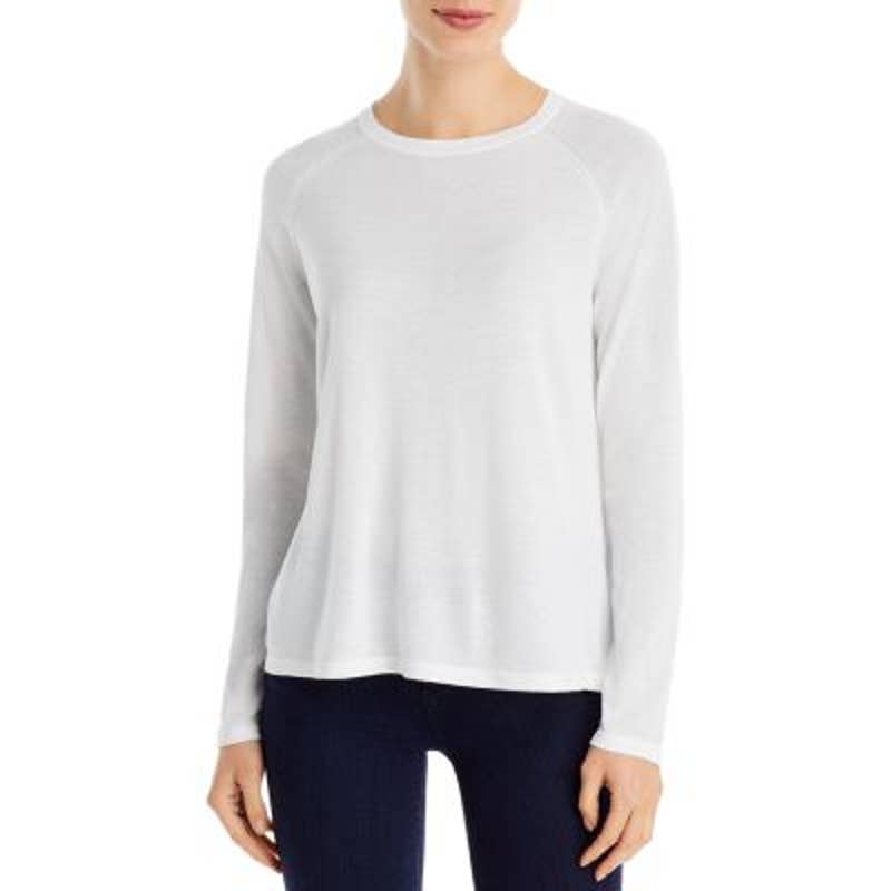 Eileen Fisher Ladies White Crew Neck Top, Long Sleeve