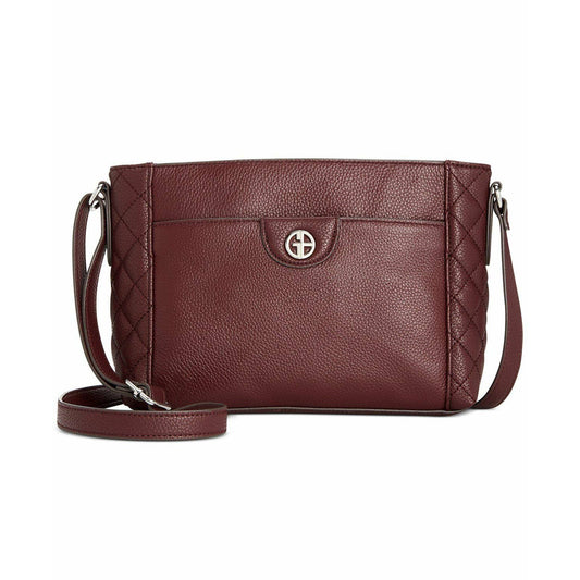 GIANI BERNINI, Quilted EW Leather Crossbody Wine NWT! $129