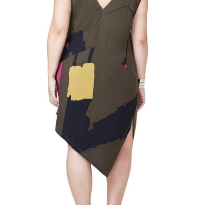 RACHEL ROY Women's Green & Purple Olive Combo Dress, Size 1X, NWT!