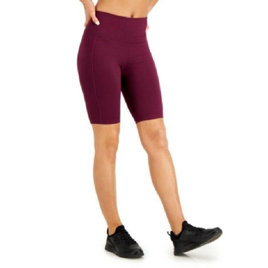 ID Ideology High-Rise Pocket Bike Shorts Plum Sherry, XS, NWT