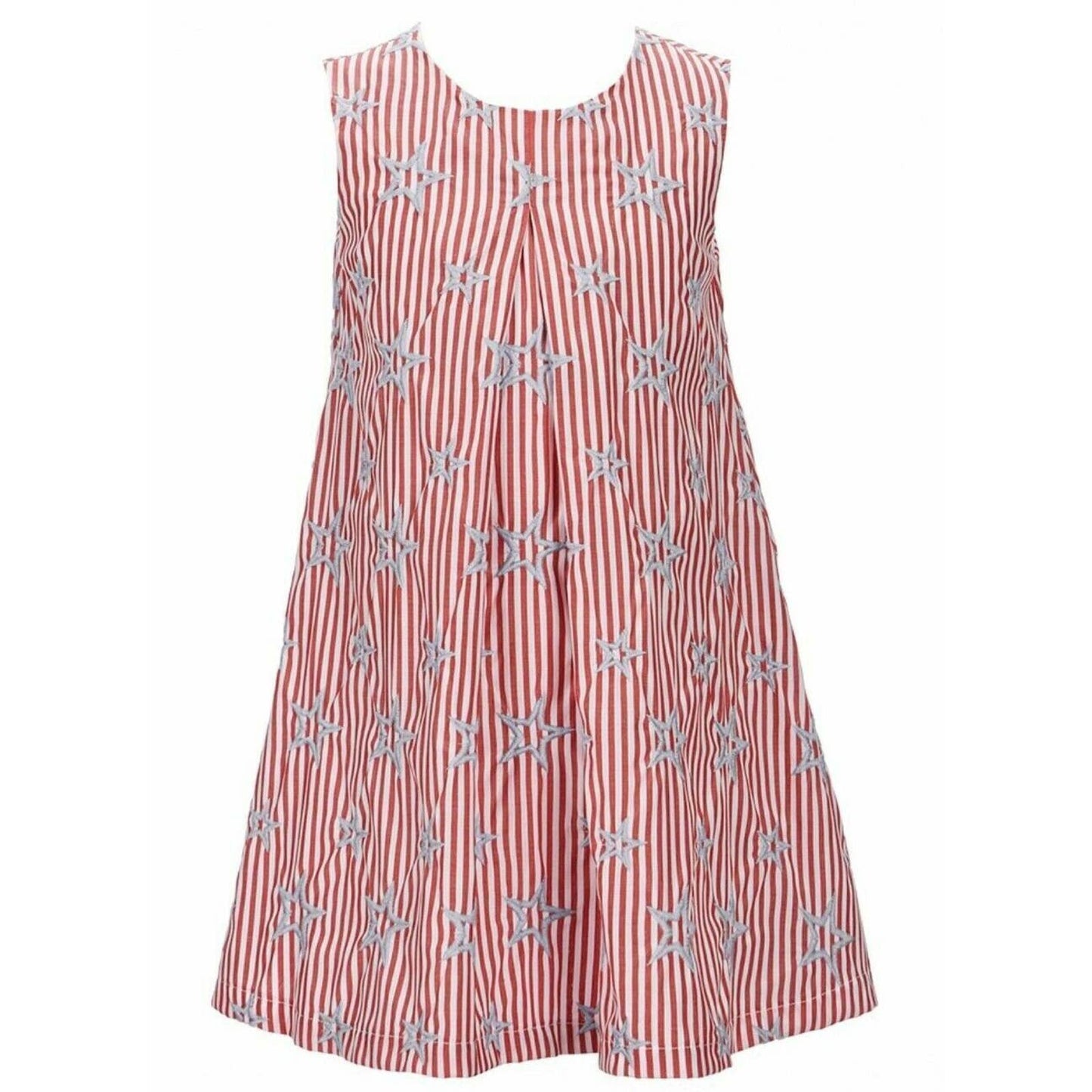 PIPPA & JULIE 2T Red & White Stripe Dress w/ Blue Stars, Sleeveless NWT $44