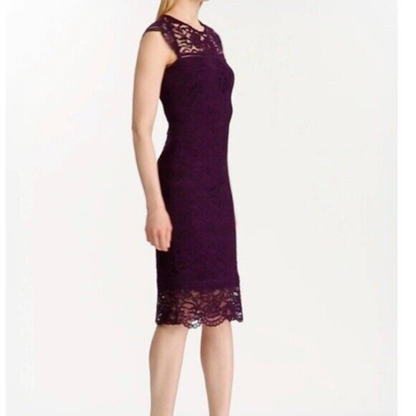 LAUREN RALPH LAUREN LADIES DARYL CAP SLEEVE COCKTAIL DRESS PURPLE SZ 8 NWT $165