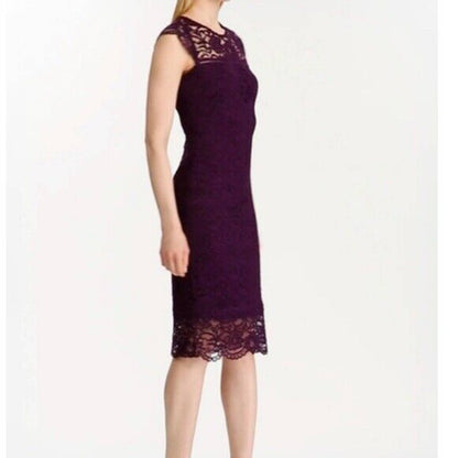 LAUREN RALPH LAUREN LADIES DARYL CAP SLEEVE COCKTAIL DRESS PURPLE