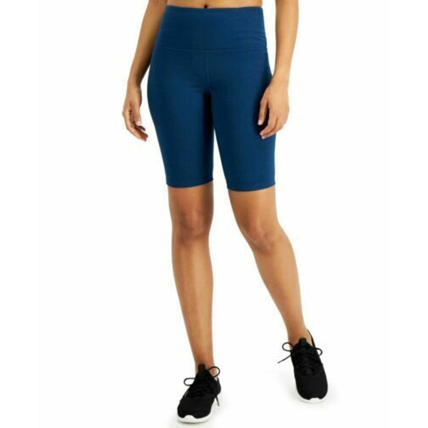 ID Ideology Womens High-Rise Bike Shorts Moonlit Ocean Blue, NWT