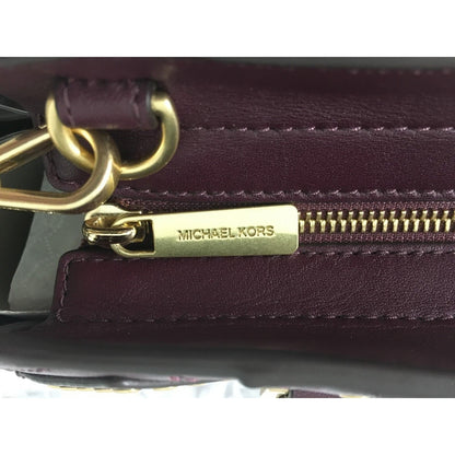 MICHAEL KORS, Diamond Grommet Selma Satchel, Plum/Gold, Leather