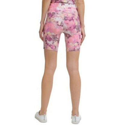 Calvin Klein Printed High-Waist Bike Shorts Barbados Stardust