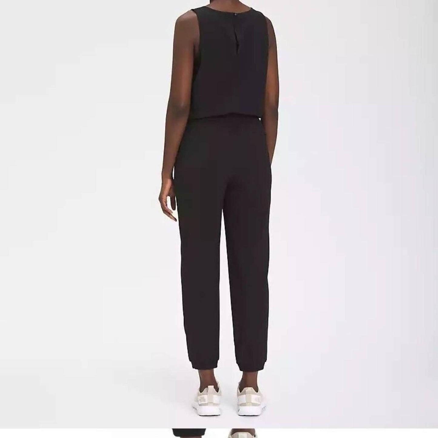 The North Face Solid Black Sleeveless Jumpsuit, Drawstring Waist, Multiple Sizes